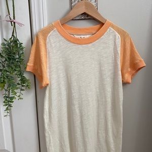 White and peach free people t shirt!!